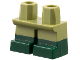 Legs Short with Molded Dark Green Lower Legs / Boots Pattern, 41879pb033  