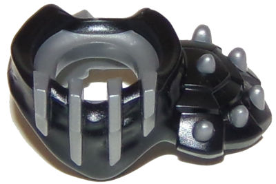 Minifigure Armor Breastplate with Shoulder Pad Left Spiked with Molded Flat Silver Face Bars, Scabbard, and Spikes Pattern, 36015pb01 Black U