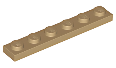 Деталь LEGO Plate 1 x 6 3666 Dark Tan N