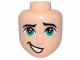 Mini Doll, Head Friends Male Large with Dark Turquoise Eyes and Lopsided Open Mouth Smile Pattern (Tempo), 47934