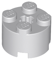 Brick, Round 2 x 2 with Axle Hole, 3941 Light Bluish Gray U