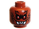 Minifigure, Head Alien Bat with Red Eyes, Black Eye Shadow and Fur Lines, Open Mouth Smile with Fangs and Sharp Teeth Pattern, 3626pb0773  