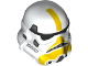 Minifigure, Headgear Helmet SW Stormtrooper with Molded Black Forehead, Eyes, Nose, Chin, and Panels on Back and Printed Dark Bluish Gray Marks and Yellow Stripe Pattern, 42861pb04  