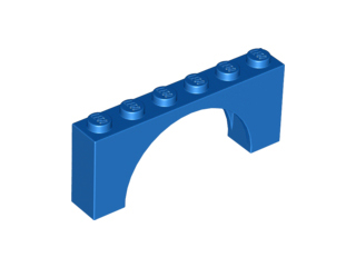 Деталь Lego Арка Arch 1 x 6 x 2 - Medium Thick Top without Reinforced Underside 15254 Blue N