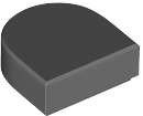 Tile, Round 1 x 1 Half Circle Extended, 24246 Dark Bluish Gray N