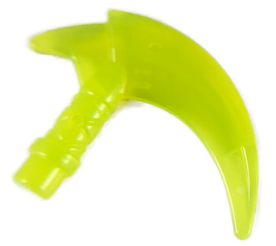 Minifigure, Weapon Hook with Bar, 37341d Trans-Neon Green U