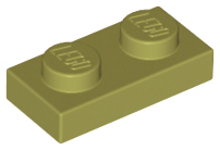 Plate 1 x 2, 3023 Olive Green N