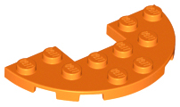 Plate, Round Half 3 x 6 with 1 x 2 Cutout, 18646 Orange U