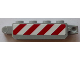 Hinge Brick 1 x 4 Locking with Red and White Danger Stripes (4 Stripes) Pattern on Both Sides (Stickers) - Set 60073, 30387pb011