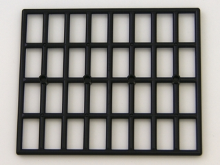Bar 11 x 13 Grille with 4 Hollow Studs on Both Sides, 99061 Black N
