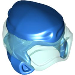 Minifigure, Headgear Ninjago Wrap Type 8 with Molded Trans-Light Blue Scuba Diver Mask Pattern, 77151pb01 Blue U
