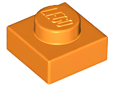 Деталь LEGO Plate 1 x 1 3024 (28554, 30008) Orange U