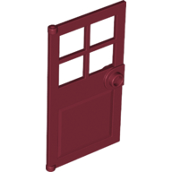 Дверь Lego Door 1 x 4 x 6 with 4 Panes and Stud Handle 60623 Dark Red N