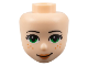 Mini Doll, Head Friends with Thin Black Eyebrows, Green Eyes, Nougat Lips and 8 Freckles, and Lopsided Closed Mouth Smile Pattern, 37292