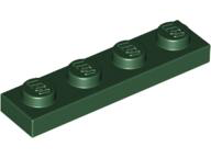 Plate 1 x 4, 3710 Dark Green U
