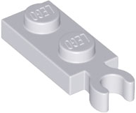 Plate, Modified 1 x 2 with Clip on End (Vertical Grip), 78256 Light Bluish Gray N