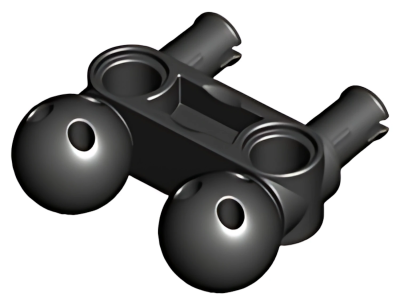 Деталь LEGO Technic, Pin Connector Perpendicular 3L with 2 Pins and 2 Ball Joints 90630 Black U