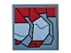 Tile, Modified 2 x 2 Inverted with Dark Red and Light Bluish Gray Armor Plates Pattern Model Right Side (Sticker) - Set 76104, 11203pb039R  