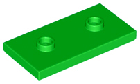 Plate, Modified 2 x 4 with 2 Studs (Double Jumper), 65509 Bright Green N