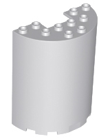 Cylinder Half 3 x 6 x 6 with 1 x 2 Cutout, 87926 Light Bluish Gray N
