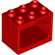Container, Cupboard 2 x 3 x 2 - Hollow Studs, 4532b Red U