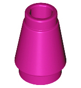 Cone 1 x 1 with Top Groove, 4589b Magenta N