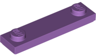 Plate, Modified 1 x 4 with 2 Studs with Groove, 41740 Medium Lavender N