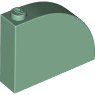 Slope, Curved 4 x 1 x 2 2/3 with Stud, 65734 Sand Green N