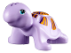 Turtle, Friends / Elves with Medium Azure Eyes, Dark Purple Spots, and Dark Purple and Bright Light Orange Shell Pattern, 11603pb02