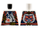 Torso Racing Jacket with Dark Blue Panels, Coral Harness Straps with Gold Buckles, Zipper, and Key on Keychain, Grumpy Cat Face on Back Pattern, 973pb5226  