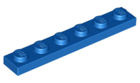 Plate 1 x 6, 3666 Blue N