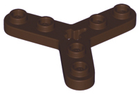Technic, Plate Rotor 3 Blade with Smooth Ends and 6 Studs (Propeller), 32125 Dark Brown U