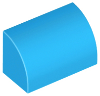 Slope, Curved 1 x 2 with Bottom Stud Holder, 37352 Dark Azure N