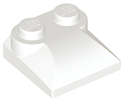 Деталь LEGO Lego Slope, Curved 2 x 2 x 2/3 with Two Studs and Curved Sides 47457 (78882) White U