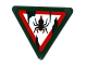 Road Sign 2 x 2 Triangle with Clip with Spider and Dirt Stains Pattern (Sticker) - Set 70604, 892pb028  
