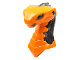 Minifigure, Head, Modified Snake, Cobra with Closed Mouth with Molded Pearl Dark Gray Eyes, Fangs, and Flames on Closed Hood Pattern, 49588pb04  