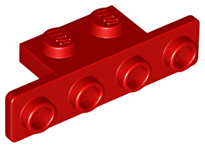 Деталь Lego Скоба Bracket 1 x 2 - 1 x 4 with Rounded Corners 2436b (10201) Red U