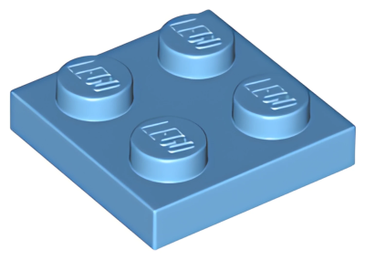 Деталь LEGO Plate 2 x 2 3022 (94148) Medium Blue U