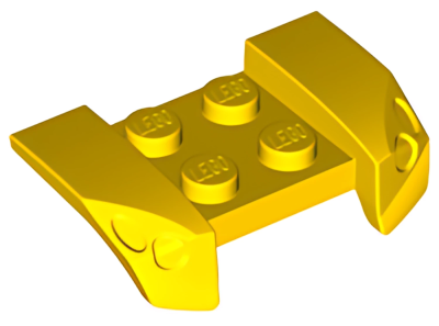 Деталь LEGO Брызговик Lego Vehicle, Mudguard 2 x 4 with Headlights Overhang 44674 Yellow U