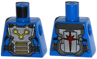 Torso Armor Plate with Straps and Nova Corps Markings Pattern, 973pb1728 Blue U