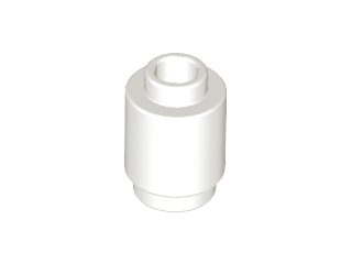 Brick, Round 1 x 1, 3062 White N