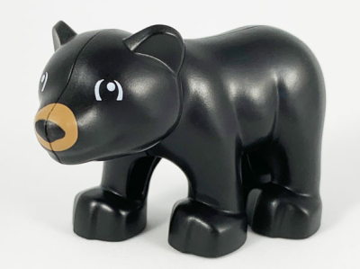 Duplo Bear Baby Cub with Medium Nougat Muzzle Pattern, bearcubc01pb02 Black U