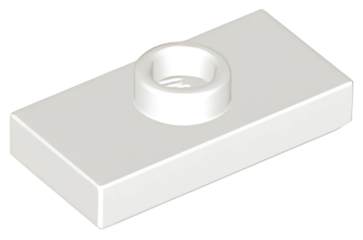 Деталь LEGO Plate, Modified 1 x 2 with 1 Stud with Groove and Bottom Stud Holder (Jumper) 15573 (78823) White N