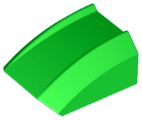 Slope, Curved 2 x 2 Lip, 30602 Bright Green U