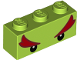 Brick 1 x 3 with Black Eyes and Large Red Eyebrows Pattern (Super Mario Bowser Jr. Upper Face), 3622pb122