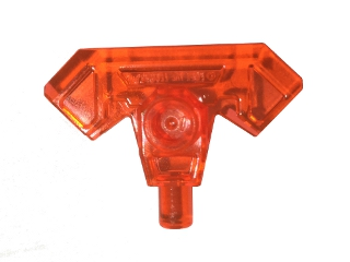 Minifigure, Weapon Axe Head with Bar, 22407 Trans-Neon Orange U