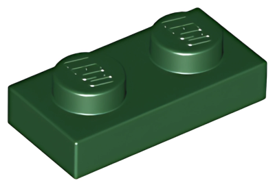 Деталь LEGO Plate 1 x 2 3023 Dark Green U