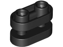 Brick, Round 1 x 2 with Hollow Studs and Open Center with Bars, 77808 Black N