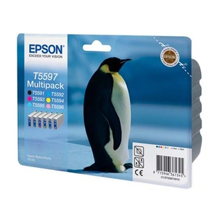 Набор картриджей Epson T5597 Multipack комплект оригинальный в тех упаковке для RX700 C13T55974010