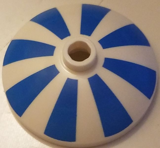 Dish 3 x 3 Inverted (Radar) with Blue Stripes Pattern, 43898pb009